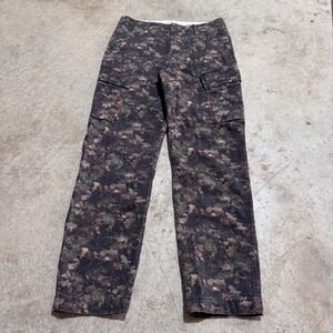 Y2K Levi's XX Taper Cargo Pants Camo Leaf Print Utility Outdoor Workwear W30 L32